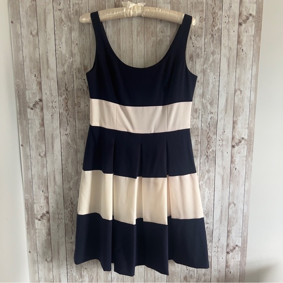 Ralph Lauren Navy White Striped Preppy Dress Size 8 - Picture 1 of 3